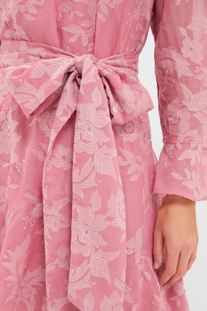 Pink Chiffon Floral Jacquard Sasha Dress | Tuckernuck (US)