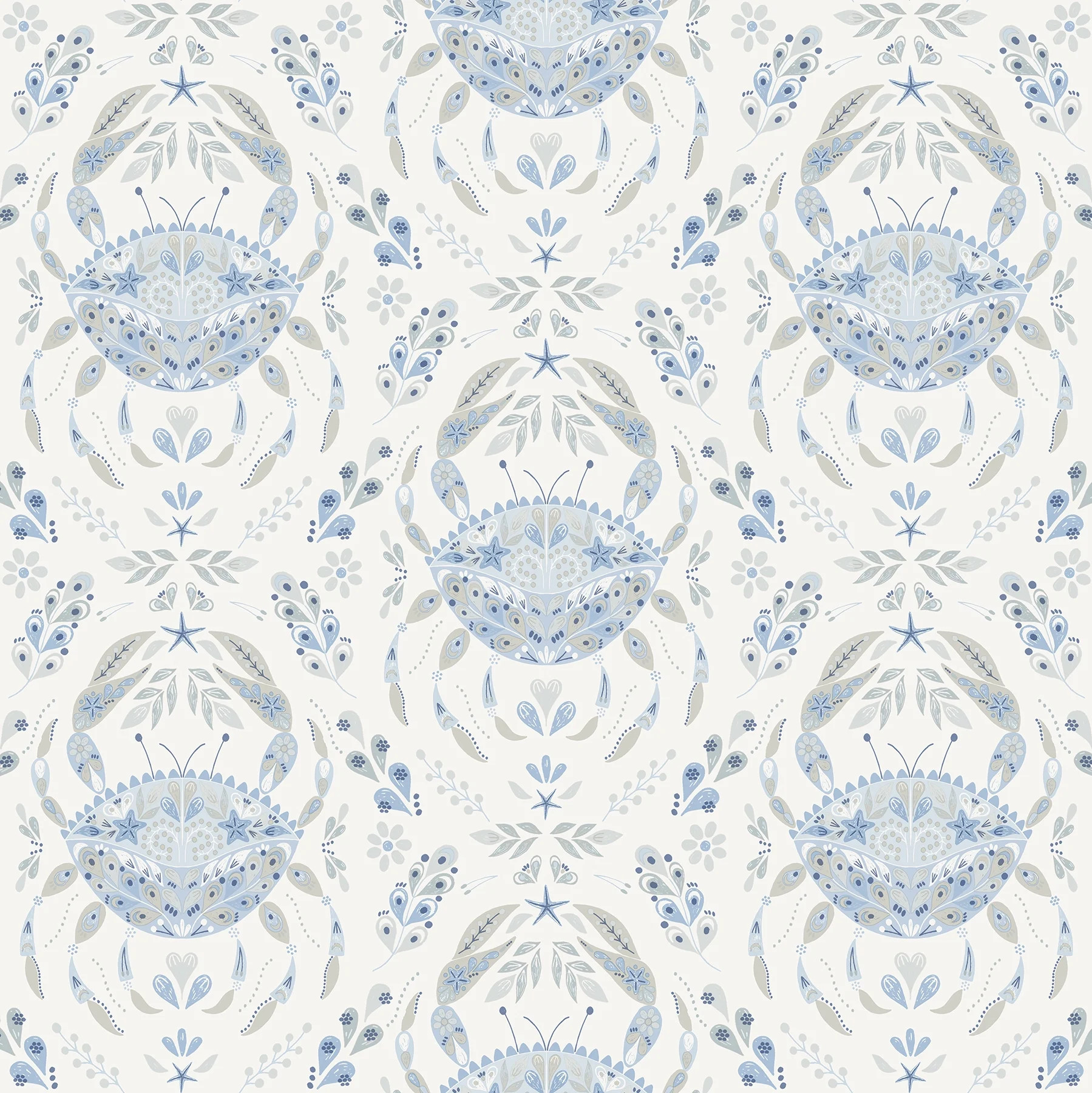 Nuwallpaper Blue Shellby Peel & Stick Wallpaper | Walmart (US)