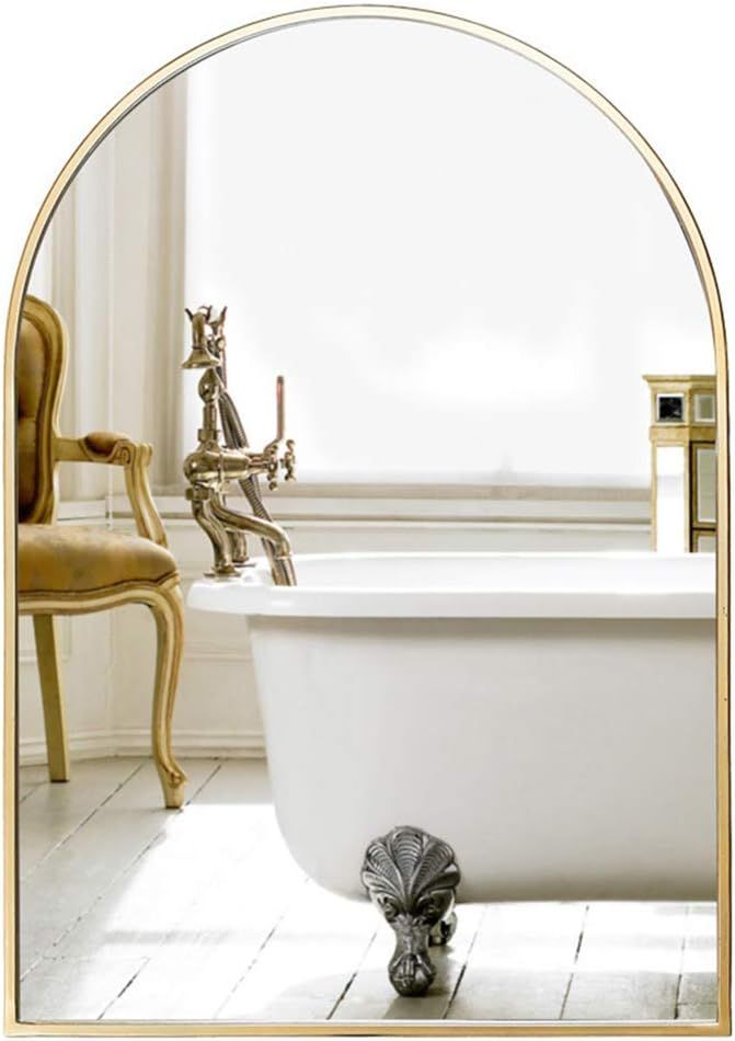 Arched Bathroom Mirror, Mirror Metal Frame Wall-Mounted Mirror, Suitable for Bathroom, Entrance, ... | Amazon (CA)