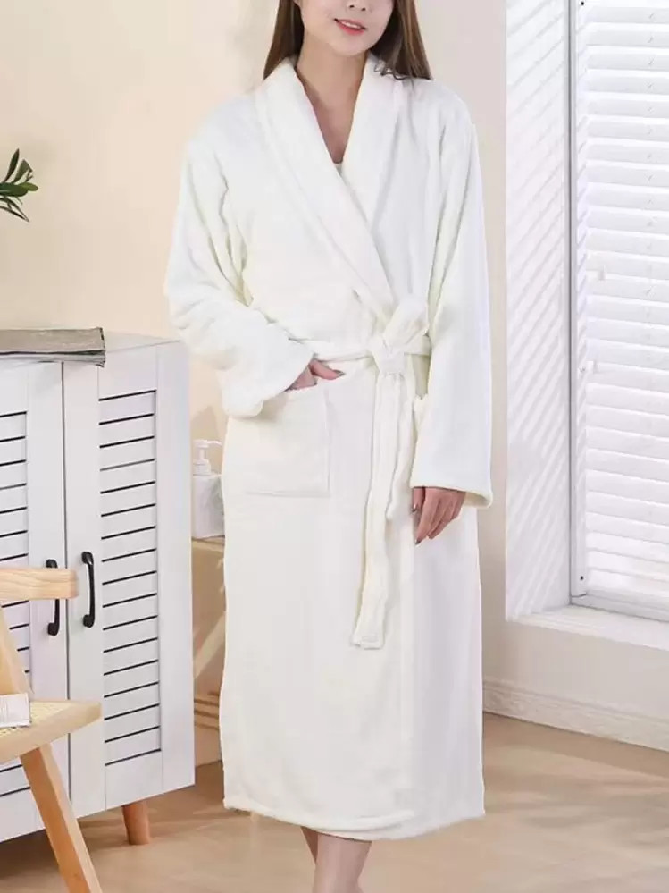 1pc Women's White Bathrobe | SHEIN