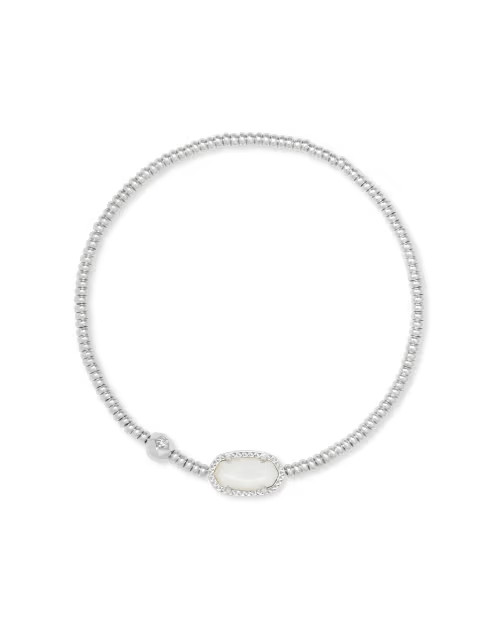 Grayson Silver Stretch Bracelet in Ivory Mother-of-Pearl | Kendra Scott