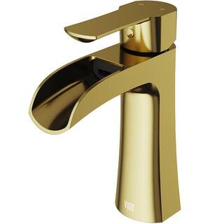 VIGO Paloma Single Handle Single-Hole Bathroom Faucet in Matte Brushed Gold VG01041MG - The Home ... | The Home Depot