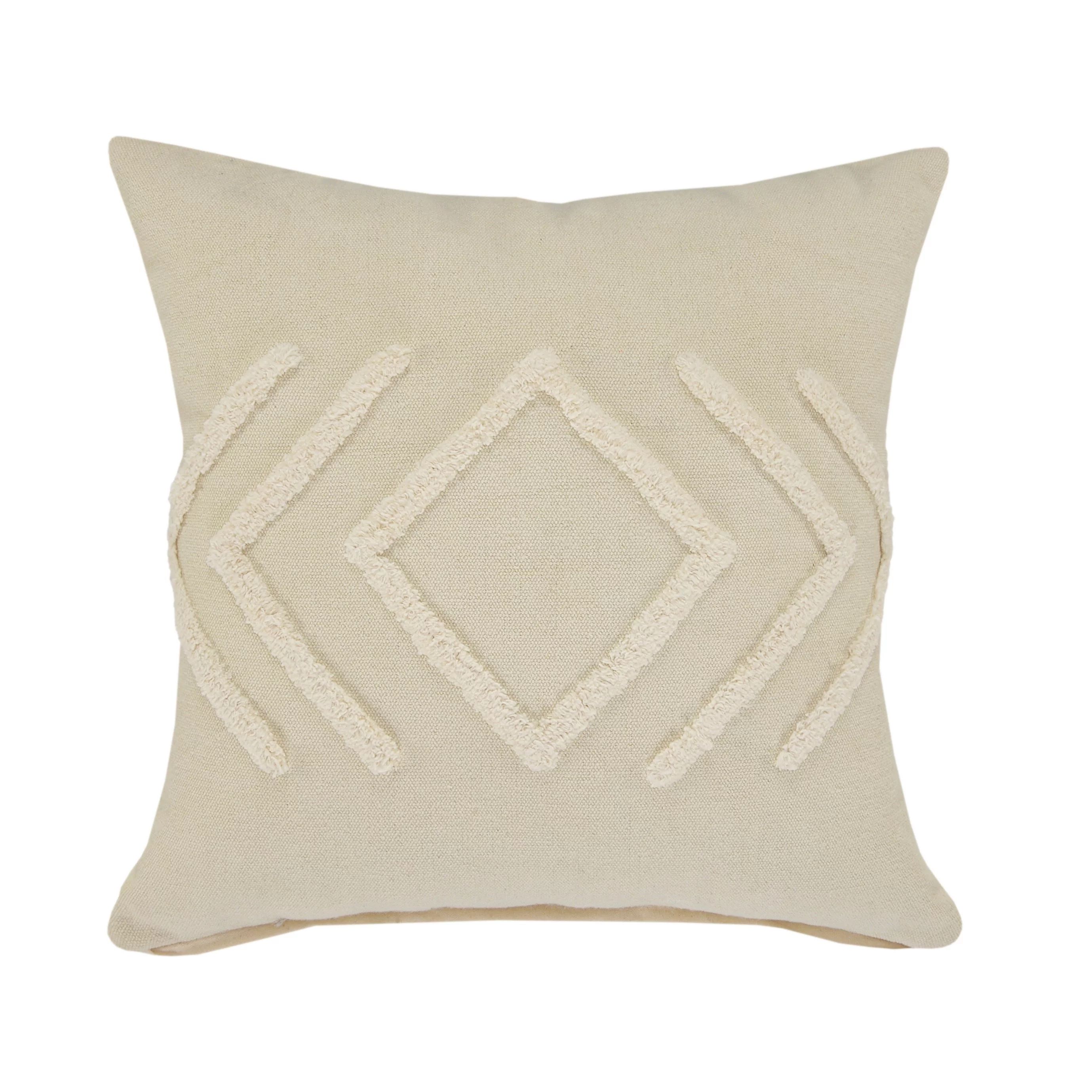 Woven Paths Directional Diamond Throw Pillow, 20" x 20", Off-White | Walmart (US)