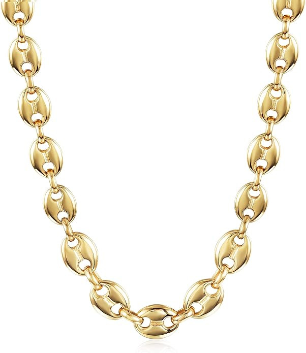 CIUNOFOR 14k Gold Multiple Selection Coffee Bean Necklace For Women, Square Toggle Clasp Necklace... | Amazon (US)