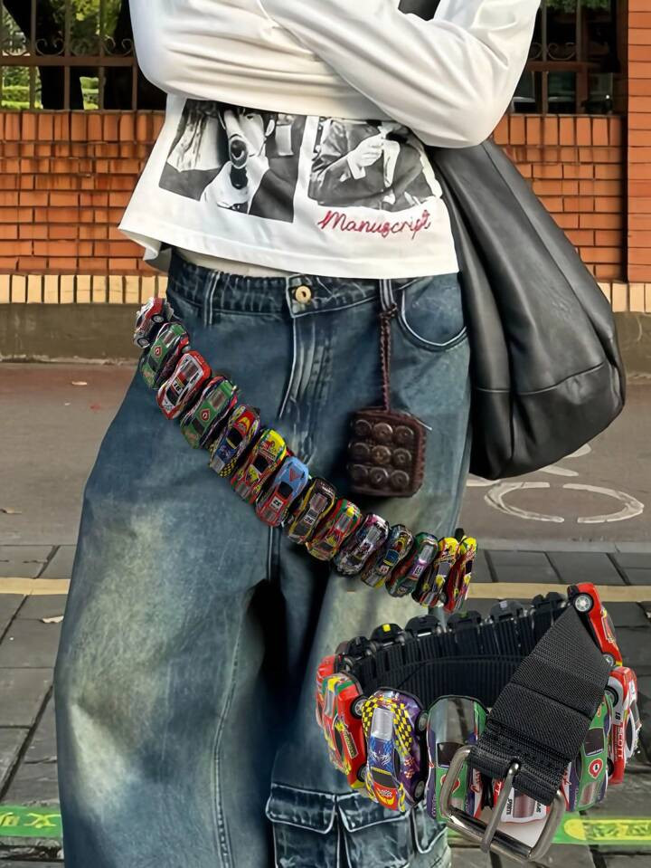 Unisex Casual Car Shaped Belt, Fashionable Street Style Waist Belt, Suitable For Teens, Casual Ou... | SHEIN