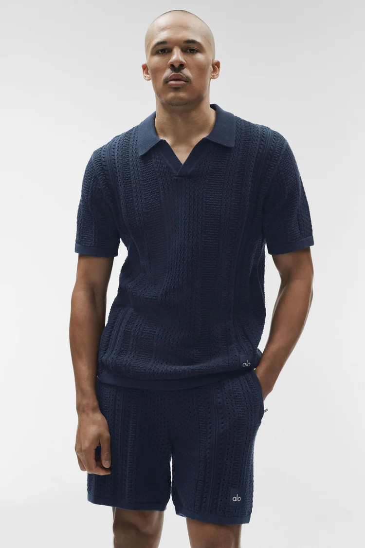 Coastline Knit Short Sleeve Polo | Alo Yoga