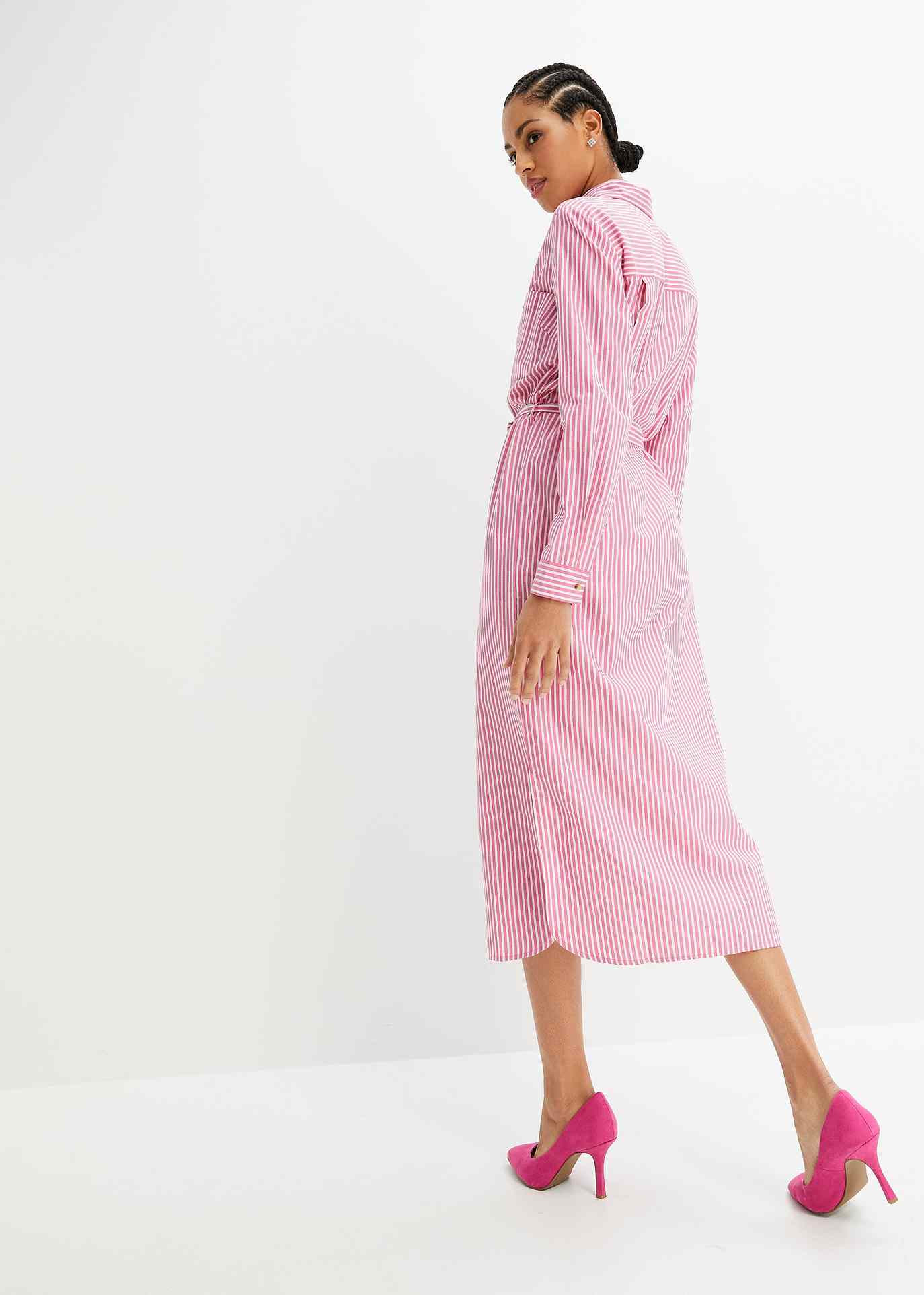 Gestreiftes Blusenkleid mit Bindeband | Bonprix DE