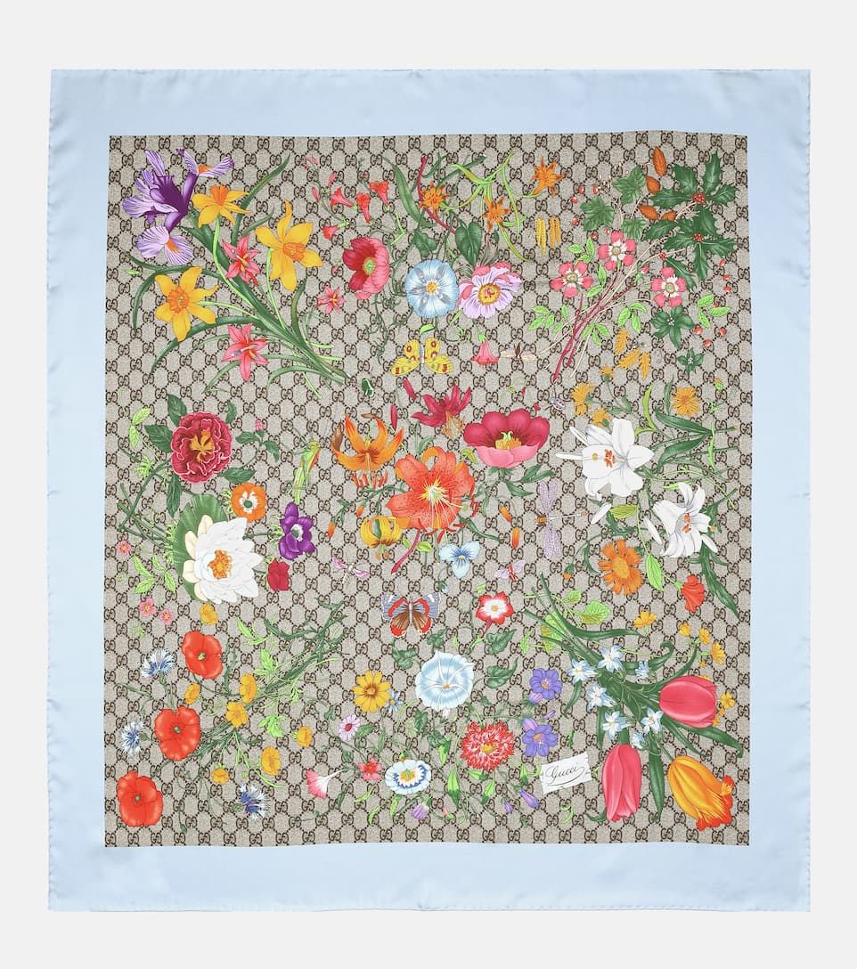 GG Flora silk-twill scarf | Mytheresa (US/CA)