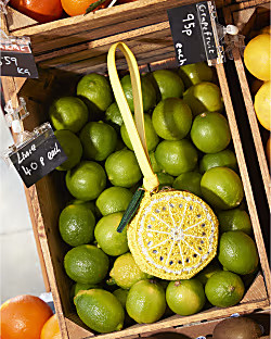 Yellow Premium Beaded Lemon Clutch Bag | River Island UK & IE