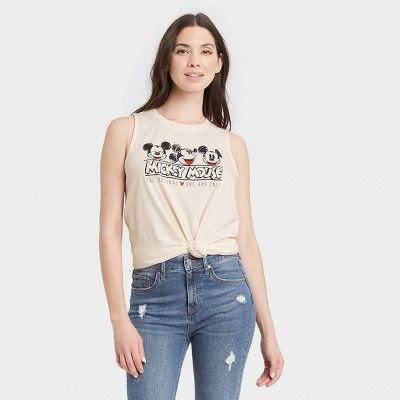 Women's Mickey Mouse Graphic Tank Top - Off-White | Target