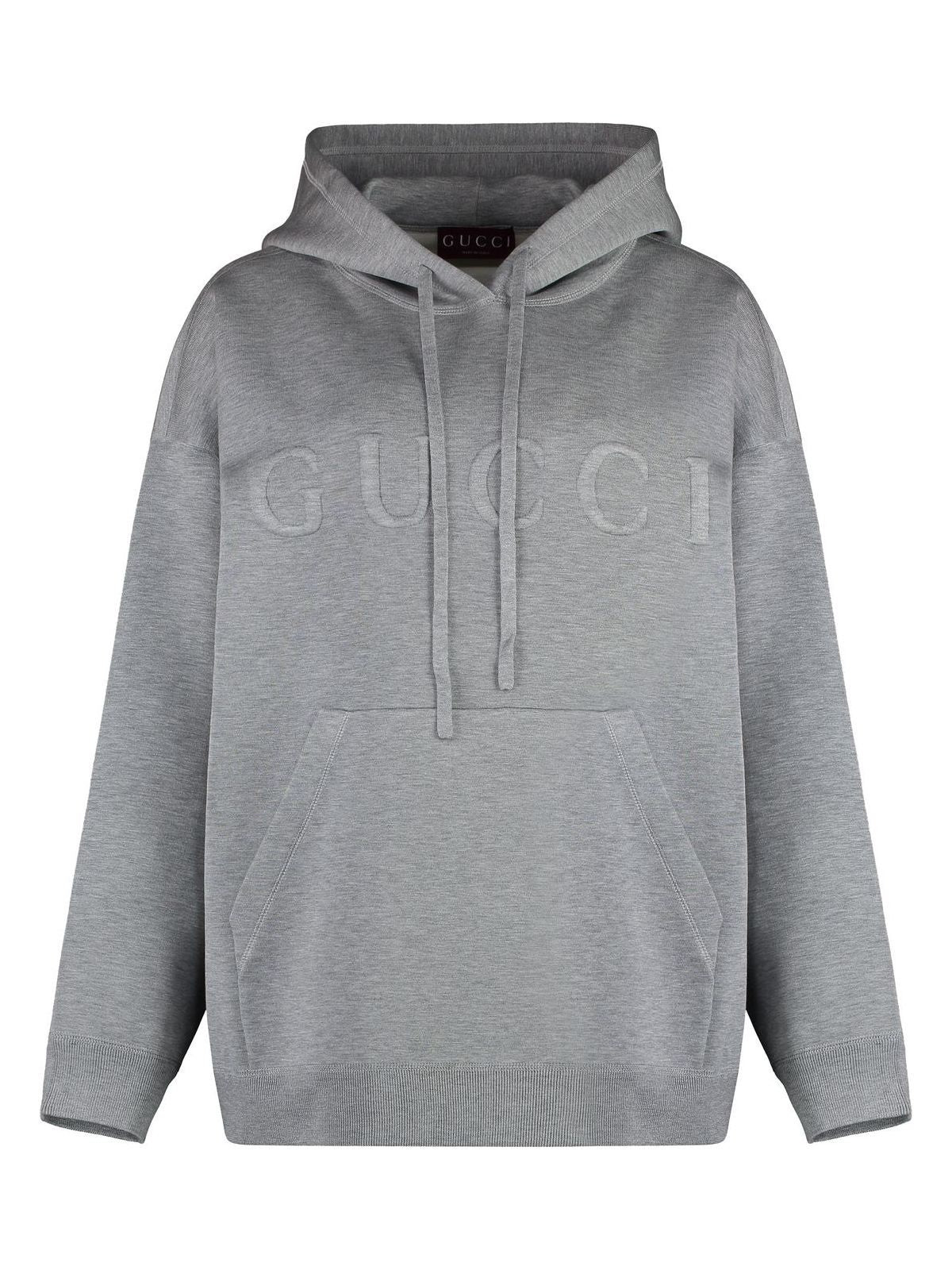 Gucci Women's Knitted Hoodie in Grey | Size Small | 784030XKD33 Color 1264 | LOZURI