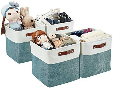 DECOMOMO Foldable Storage Bin Collapsible Sturdy Cationic Fabric Storage Basket Cube W/Handles fo... | Amazon (US)
