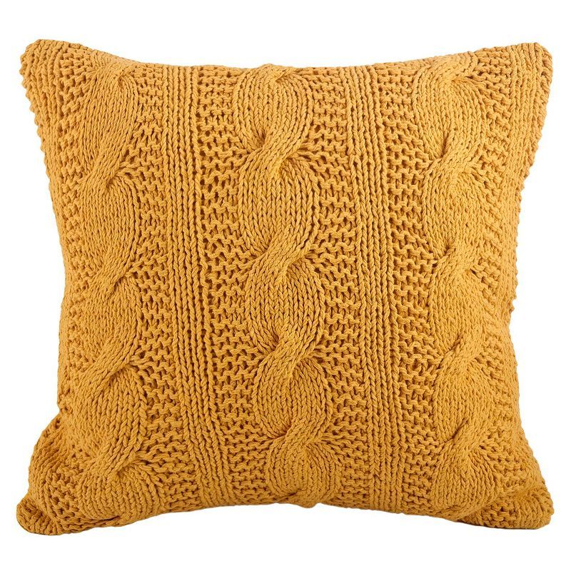 20"x20" Oversize Cable Knit Design Square Throw Pillow - Saro Lifestyle | Target