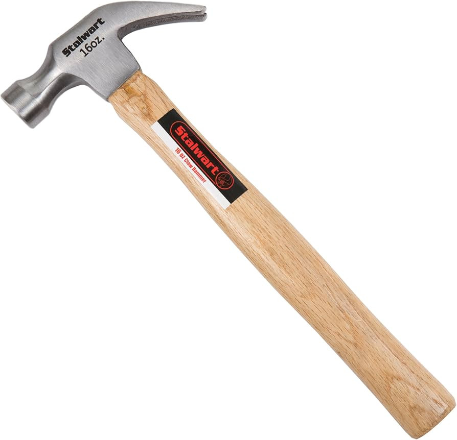 16-Ounce Claw Hammer - Basic Hand Tool for DIY and Woodworking with Natural Wood Anti-Vibration H... | Amazon (US)