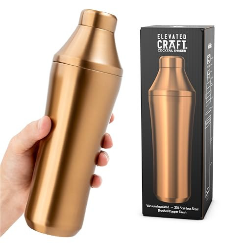Elevated Craft Hybrid Cocktail Shaker - Premium Vacuum Insulated Stainless Steel Copper Cocktail Shaker - Innovative Measuring System - Martini Shaker for the Home Bartender - 28oz Total Volume | Amazon (US)