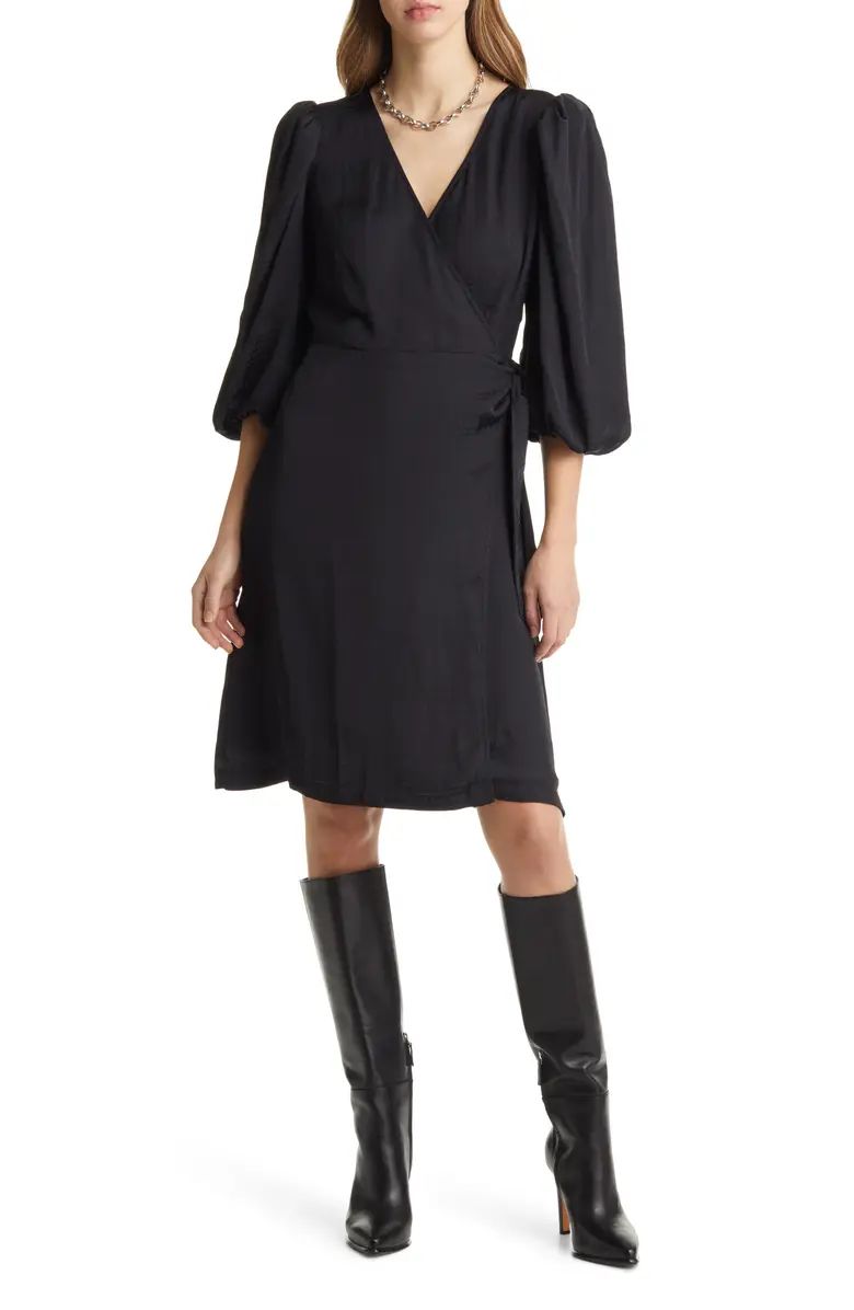 Everyday Three-Quarter Sleeve Wrap Dress | Nordstrom