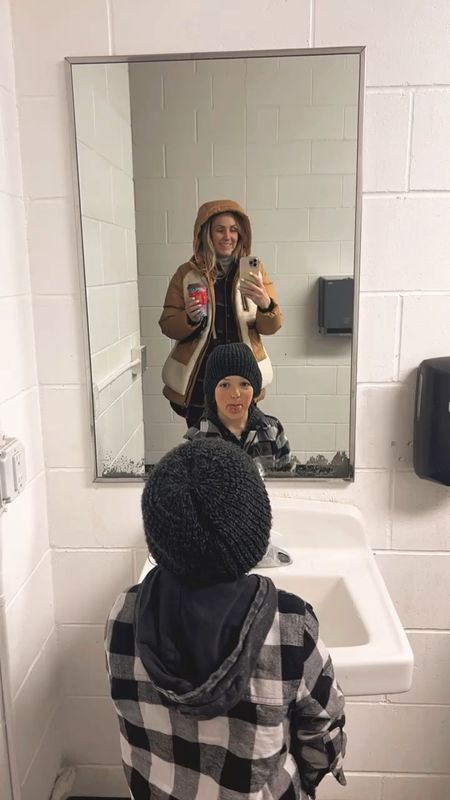 Hockey Rink Bathroom Selfie to show off this super cute + warm winter coat! 🏒 

#LTKitbag #LTKstyletip #LTKSeasonal