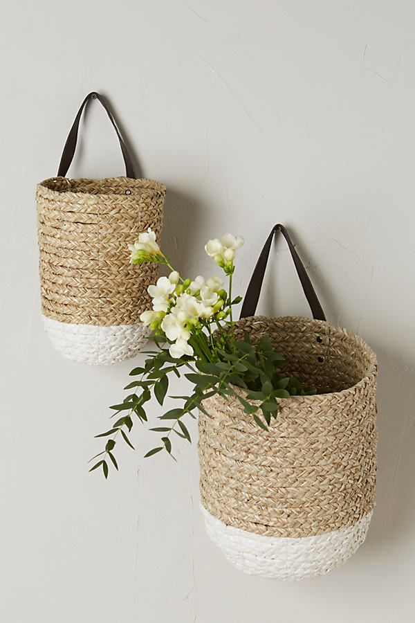 Braided Hanging Basket By Anthropologie in Beige Size S | Anthropologie (US)