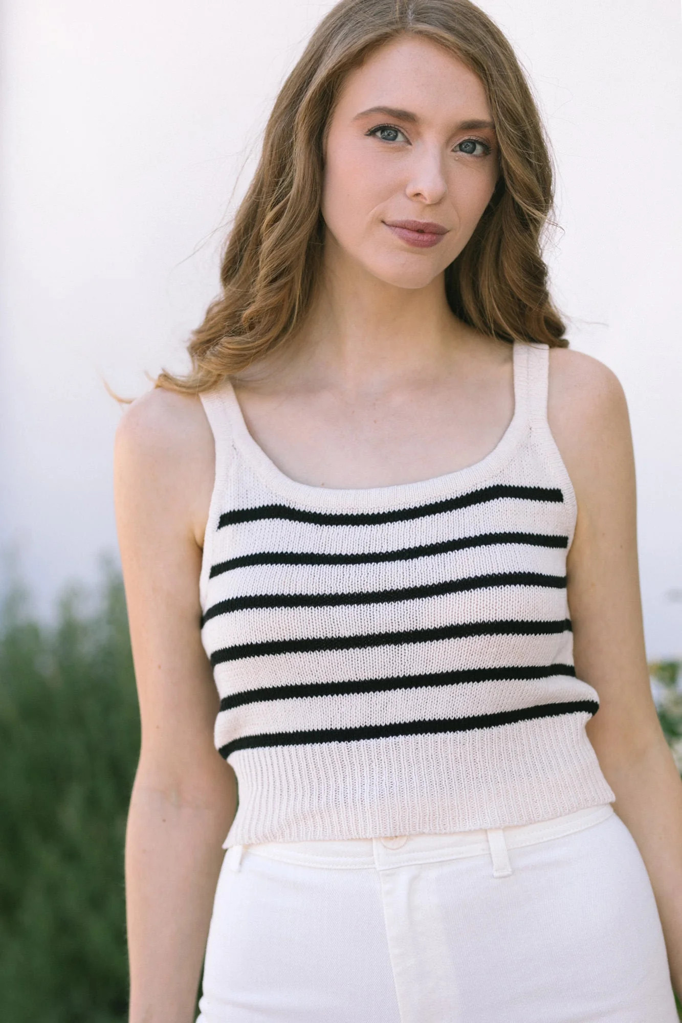 Julien Striped Knit Tank | Morning Lavender