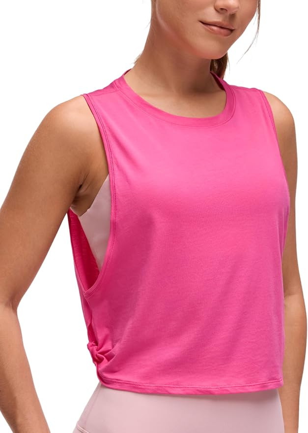 CRZ YOGA Pima Cotton Large Armhole Tank Tops for Women - Workout Sport Athletic Yoga Running Gym ... | Amazon (US)
