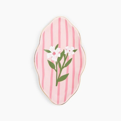 Love x June 14.89"x22.51" Mother's Day Floral Stripe Trinket Tray | Target