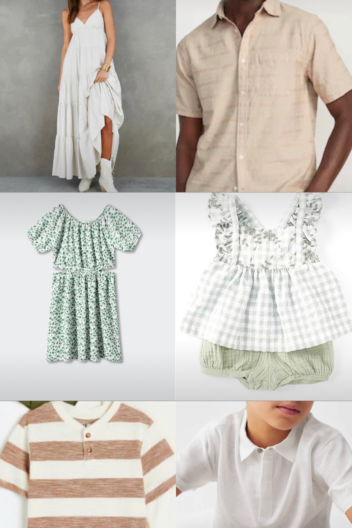 White, green and beige 

#LTKfamily #LTKunder50 #LTKstyletip