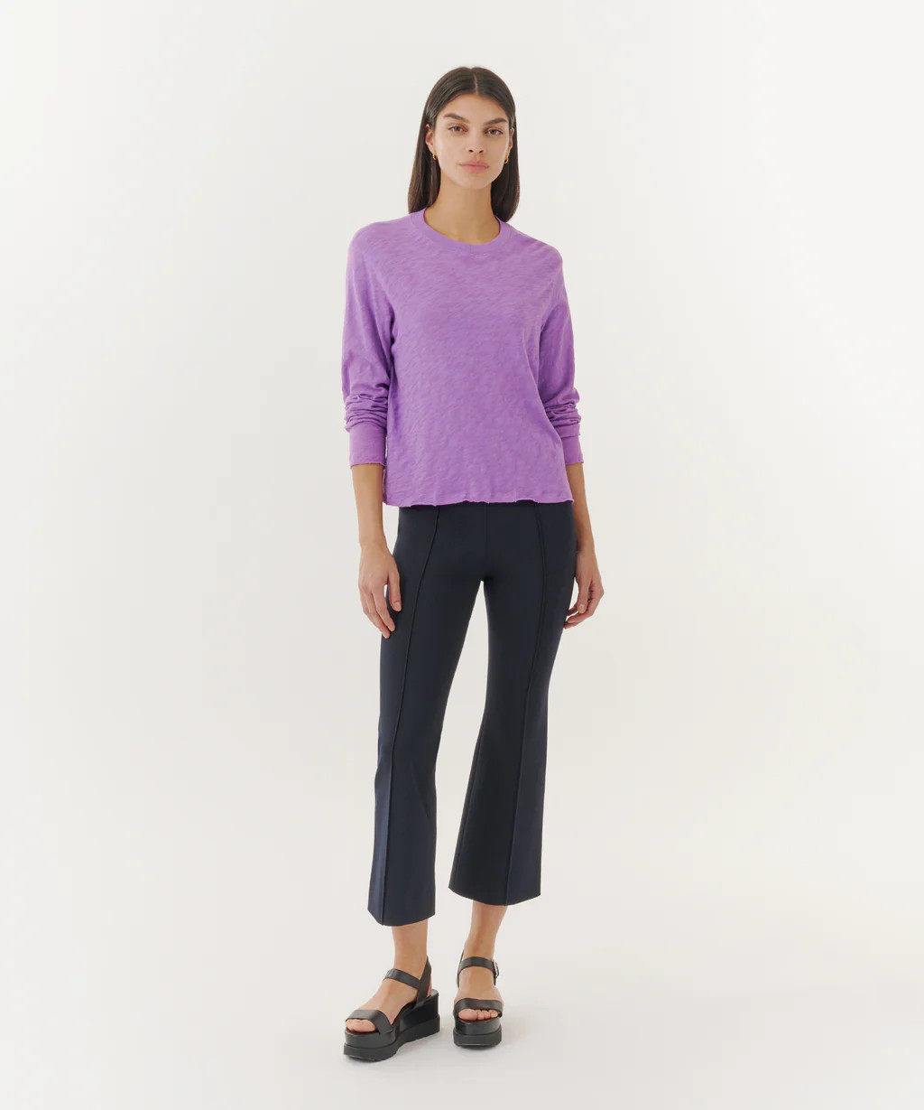 Slub Jersey Long Sleeve Destroyed Wash Crop Tee - Rainforest | ATM Collection