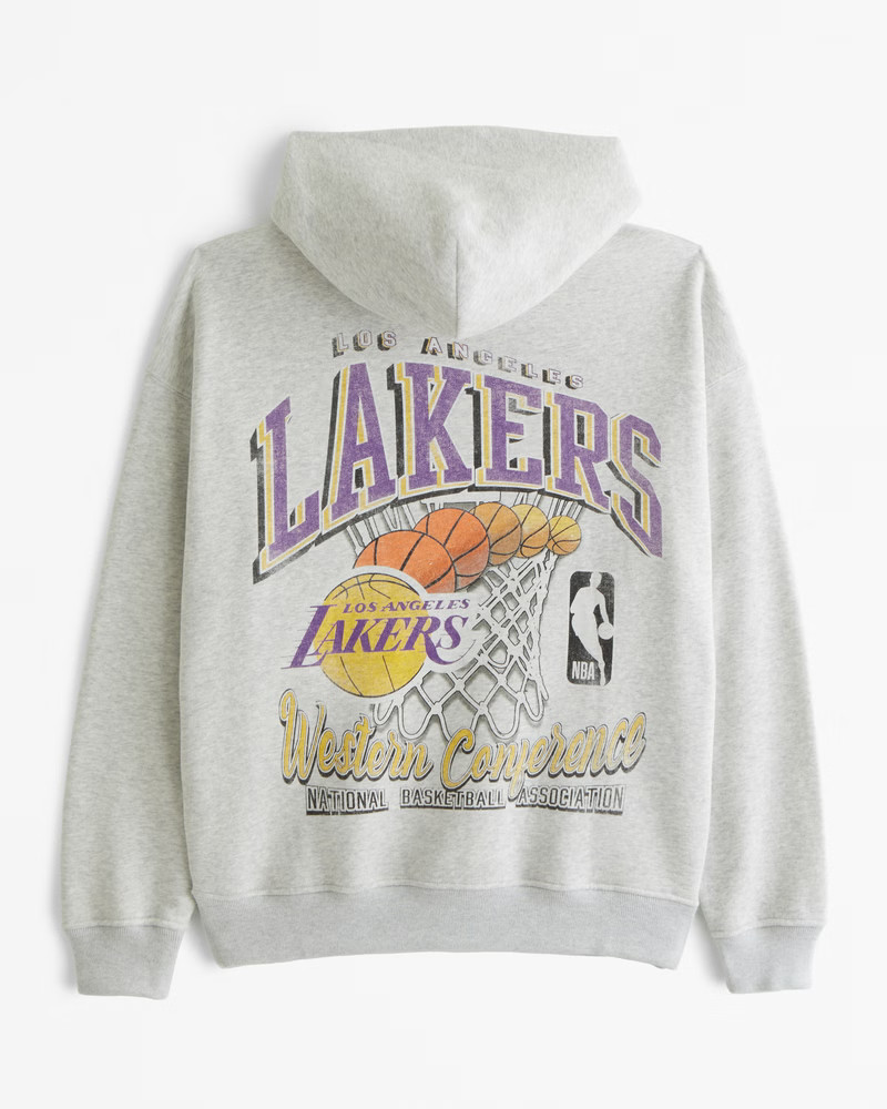 Men's Los Angeles Lakers Graphic Popover Hoodie | Men's Tops | Abercrombie.com | Abercrombie & Fitch (US)