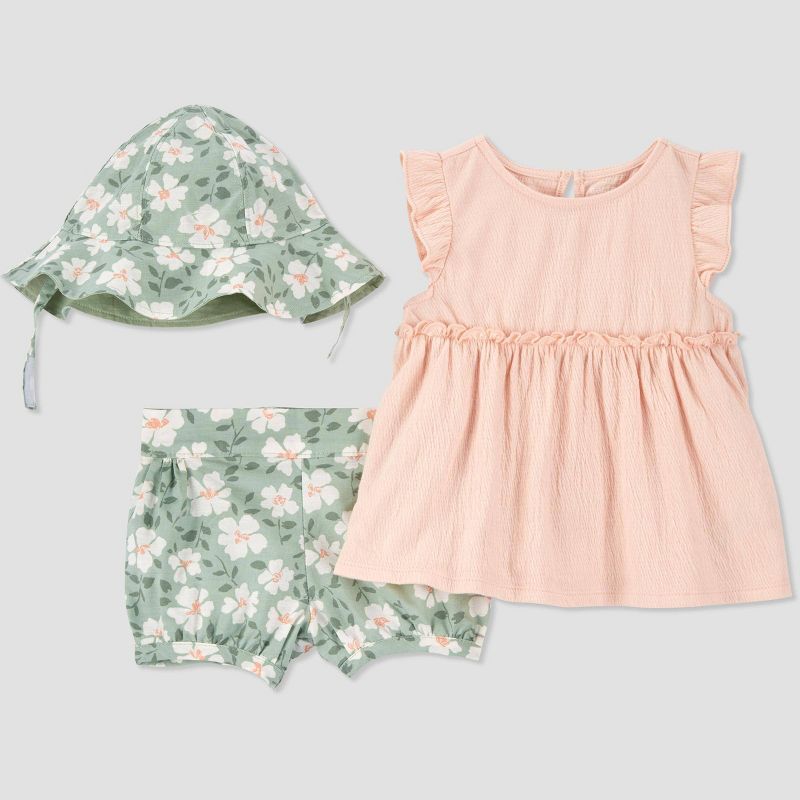 Carter's Just One You® Baby Girls' Floral Top & Bottom Set - Pink/Green | Target