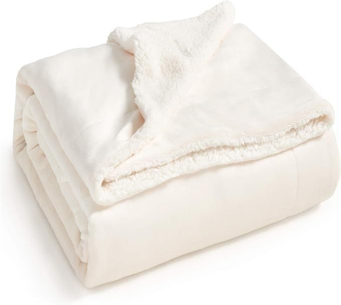 Bedsure Sherpa Fleece Blanket Throw Size Off White Plush Throw Blanket Fuzzy Soft Blanket Microfi... | Amazon (US)
