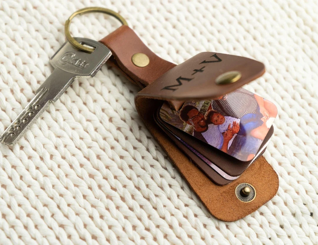 Personalized Gifts for Him Photo Keychain for Men, Dad, Husband, Boyfriend, Leather Key Holder, P... | Etsy (US)