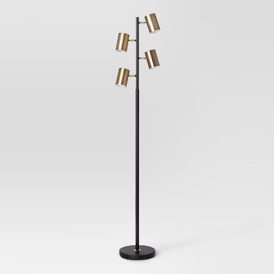 Dean Spotlight Floor Lamp (Includes LED Light Bulb) Black/Brass - Project 62™ | Target