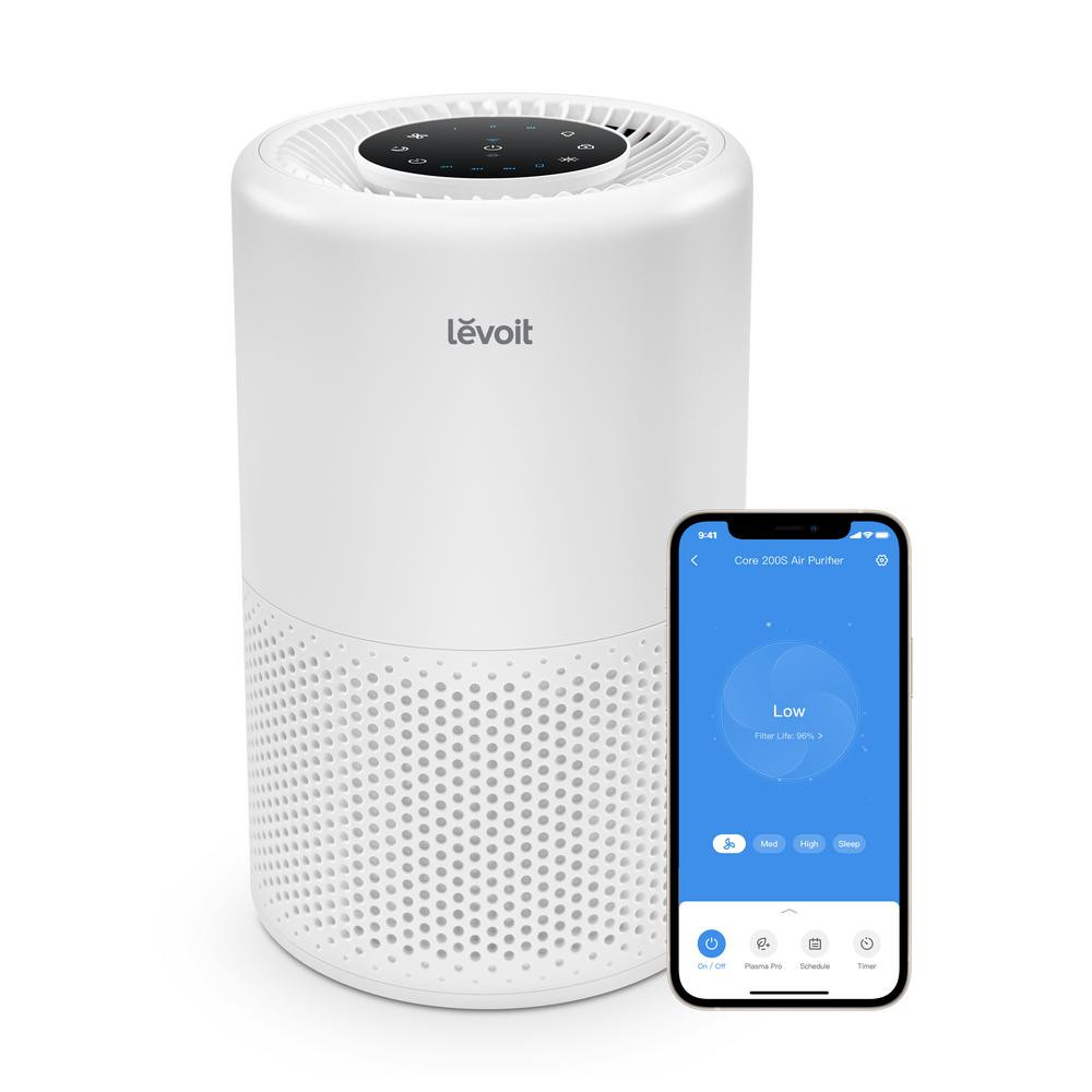 LEVOIT White PlasmaPro Smart True HEPA Smart Air Purifier, 178 sq. ft. | The Home Depot