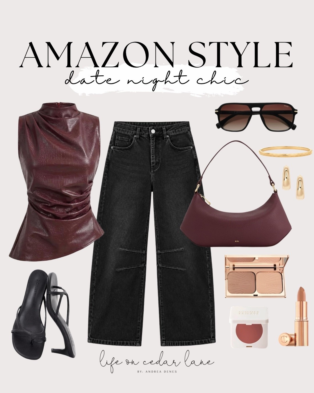 Chic date night look inspired by these stylish Amazon picks! Perfect for a cozy night out. #datenight #amazonstyle
