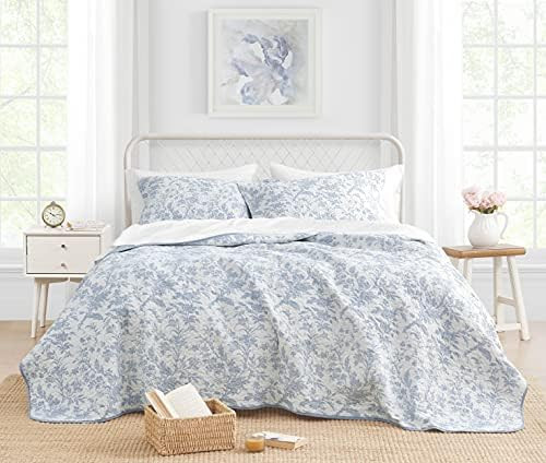 Laura Ashley Home - King Size Quilt Set, Cotton Reversible Bedding, Lightweight Home Decor for Al... | Amazon (US)