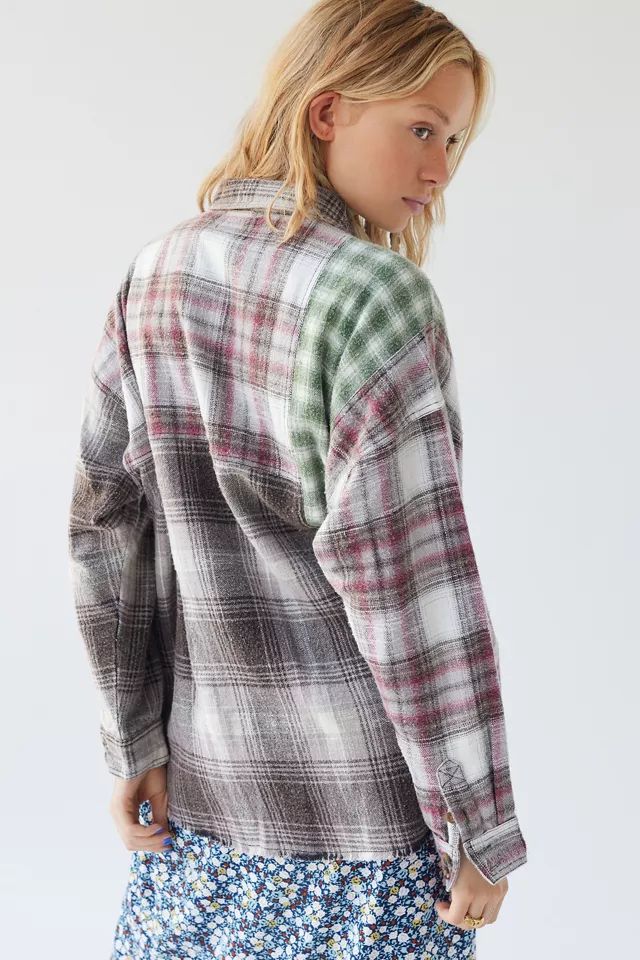 BDG Robbie Flannel Spliced Button-Down Shirt | Urban Outfitters (US and RoW)
