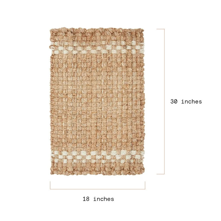 Beautiful Outdoor Handwoven Jute Doormat by Drew Barrymore, 18" x 30", White/Natural | Walmart (US)
