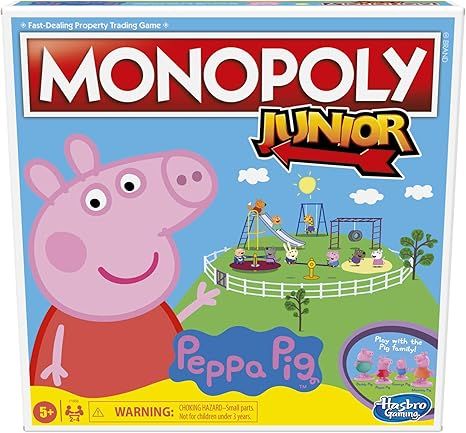 Hasbro Gaming Monopoly Junior: Peppa Pig Edition Board Game for 2-4 Players, Indoor Game for Kids... | Amazon (US)