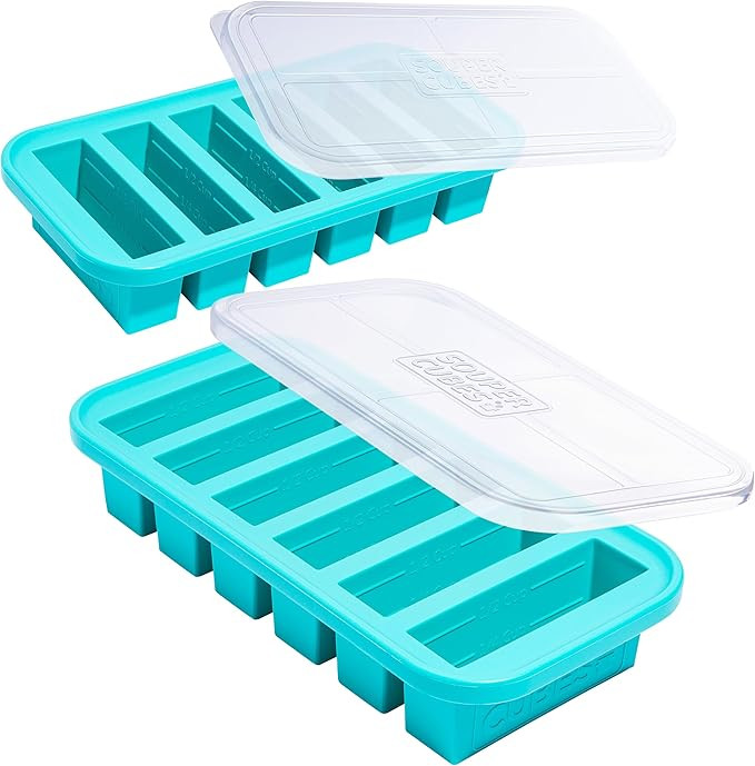 Souper Cubes 1/2 Cup Silicone Freezer Tray With Lid - Easy Meal Prep Container and Kitchen Storag... | Amazon (US)