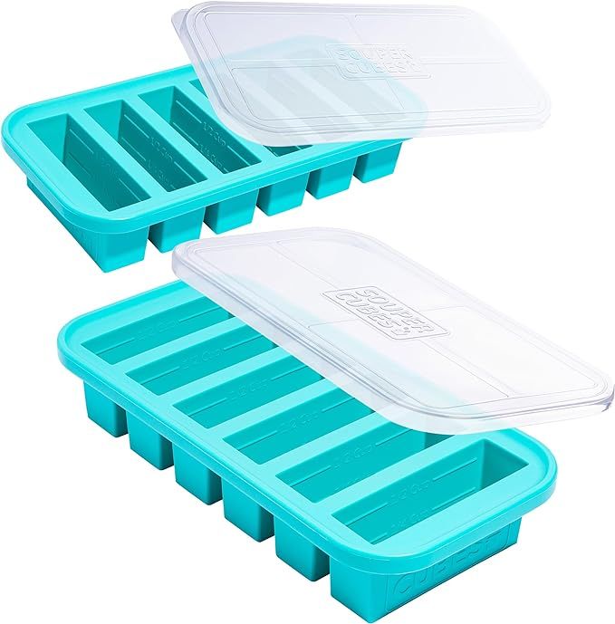 Souper Cubes 1/2 Cup Silicone Freezer Tray With Lid - Easy Meal Prep Container and Kitchen Storag... | Amazon (US)