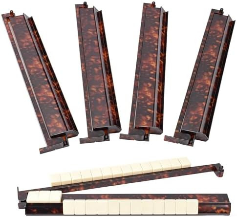 Tortoise Shell Acrylic Mahjong Rack Set, Mahjong Racks with Pushers, Majiang Tile Holder Acrylic ... | Amazon (US)