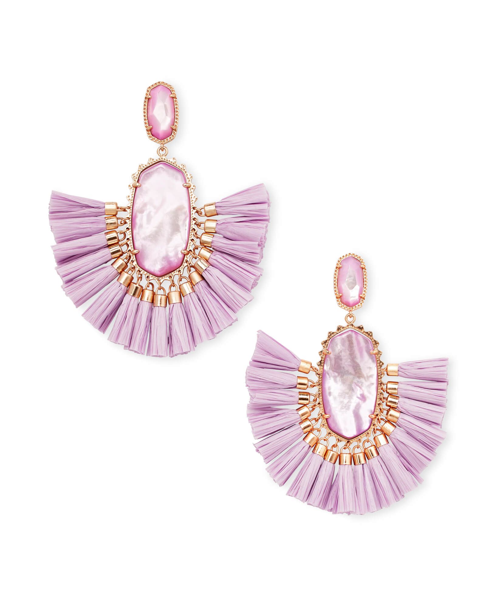Cristina Rose Gold Statement Earrings In Lilac Mother of Pearl | Kendra Scott