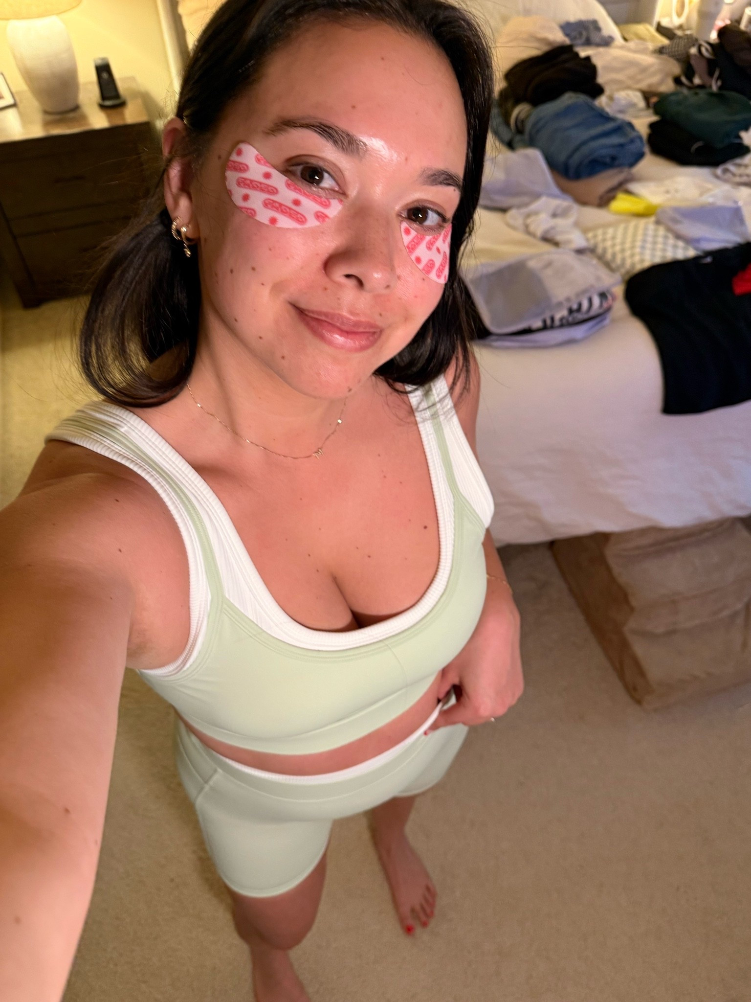 Feeling like a watermelon with this green set and pink eye mask 🍉

#LTKgrwm #LTKmomlife #LTKootd