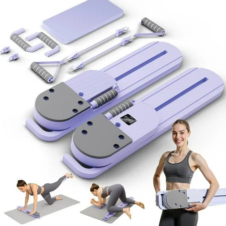 RICAN Pilates Reformer Board with Resistance Bands, Portable Pilates Board Ab Machine, Full Body Workout for Home, LED Timer & Calorie Display Ab Core Strengthener Trainer | Walmart (US)