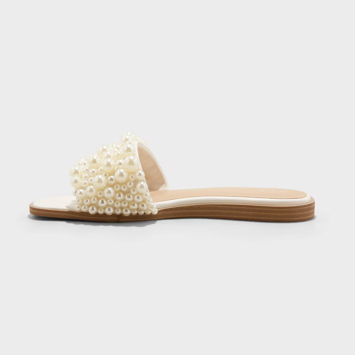 Women's Jasmine Pearl Slide Sandals - A New Day™ Cream 8 | Target