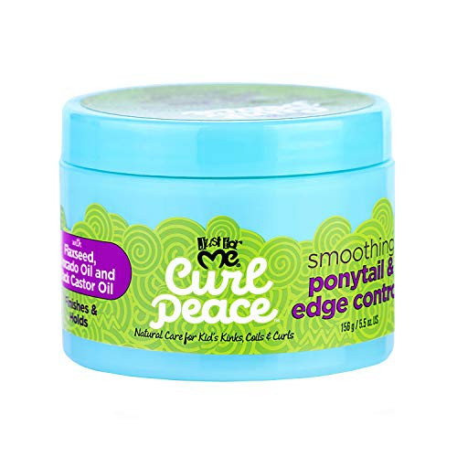 Just For Me Curl Peace Smoothing Ponytail & Edge Control - Finishes & Holds, Contains Flaxseed, Avocado Oil & Black Castor Oil, 5 oz | Amazon (US)