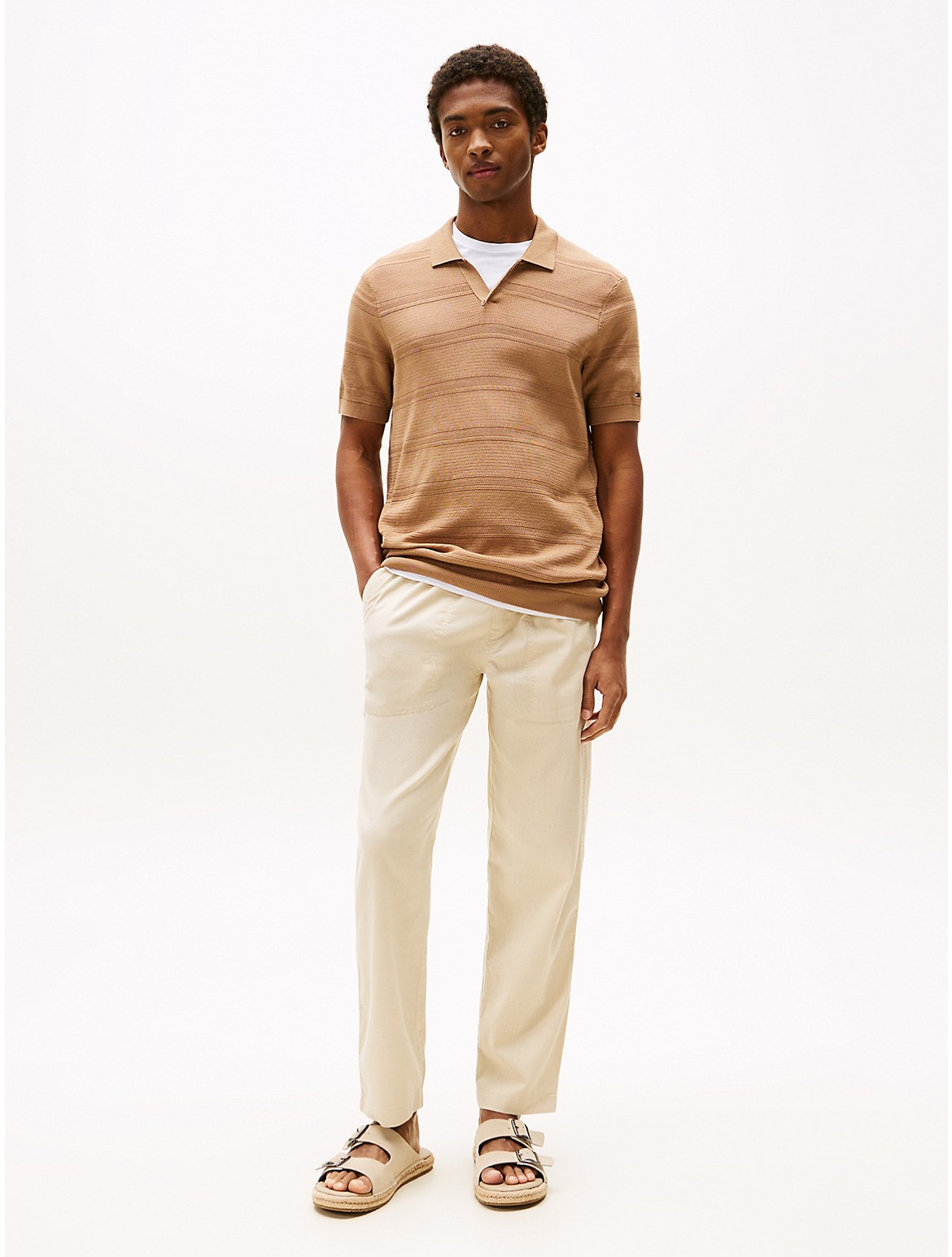 Tommy Hilfiger Men's Cotton-Linen Blend Pull-On Pant - Beige - 3XL | Tommy Hilfiger (US)