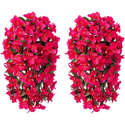 Artificial Faux Bougainvillea Flowers Plants For Outdoor Outside Summer Decoration, 2 PCS | Wayfair Professional