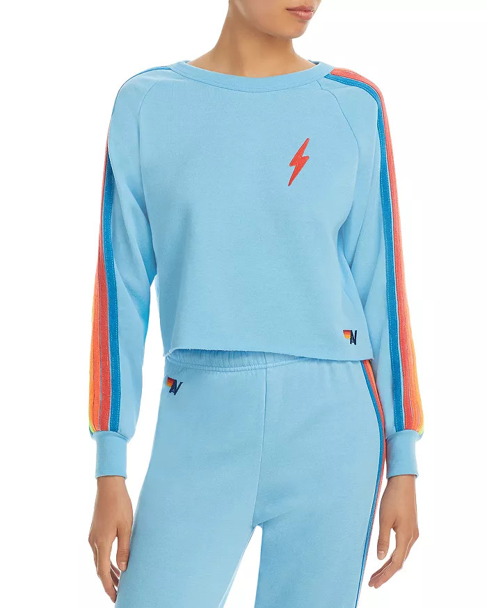 Striped Cropped Sweatshirt | Bloomingdale's (US)