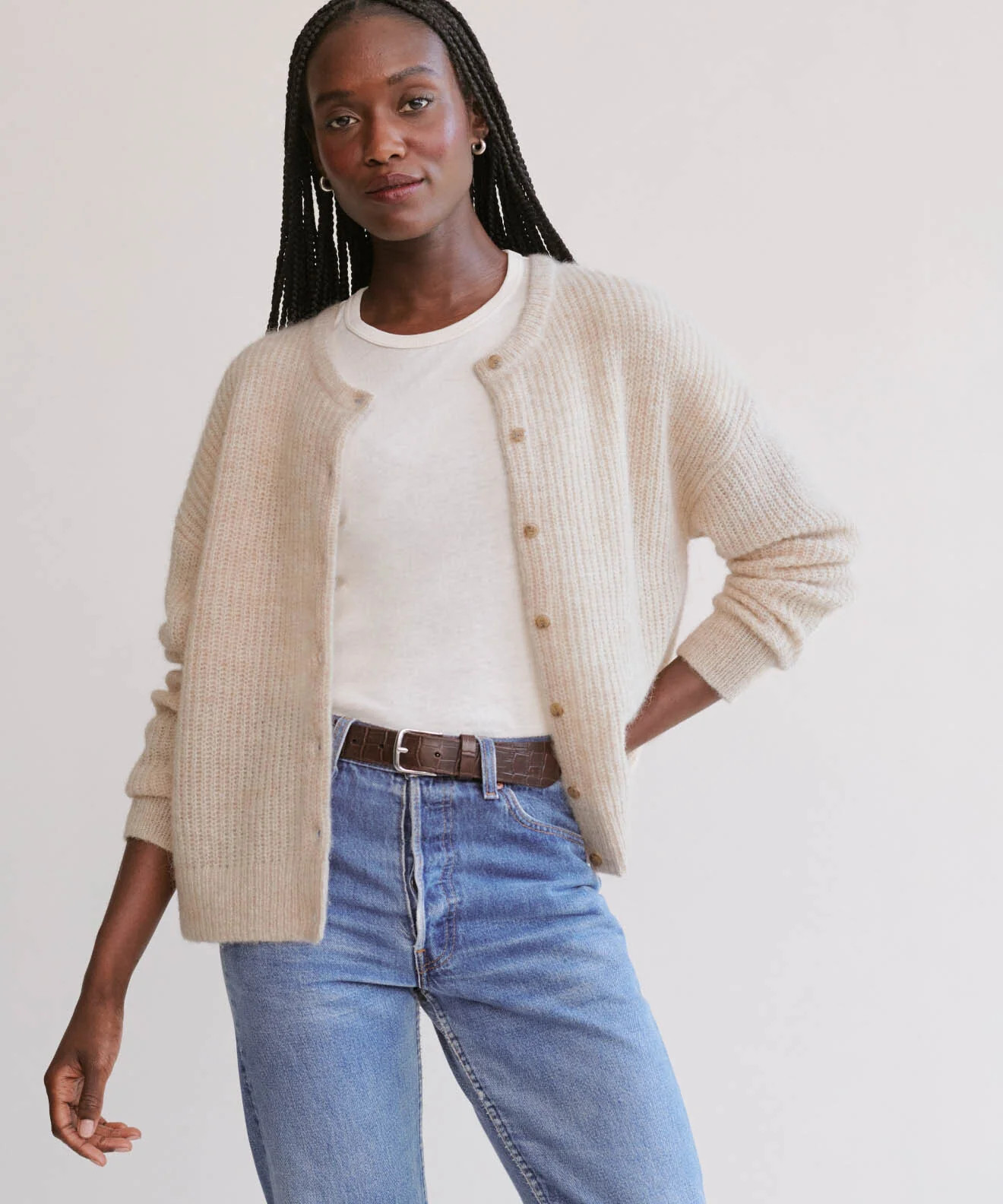 Hayes Crewneck Cardigan | Jenni Kayne